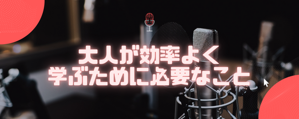 大人が効率よく学ぶために必要なこと